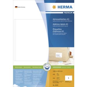 Adresetiketten Premium a5, wit 148,5x205 mm papier mat...