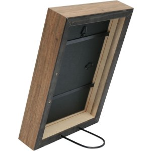 s46ph7 Houten lijst in grijs met houtkleurige rand 20x20 cm