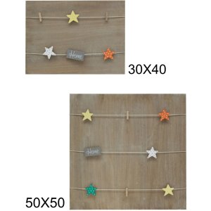 s67tt2 Houten wand met wasknijpers 50x50 cm