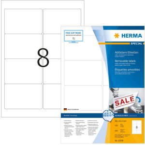 Etiketten a4 wit 96x63,5 mm Movables-verwijderbaar papier mat 800 st.