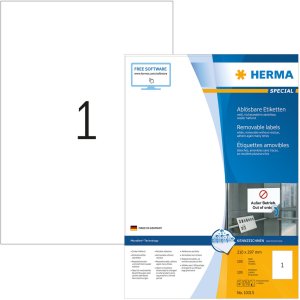 herma etiketten a4 wit 210x297 mm Movables-verwijderbaar papier mat 100 st.