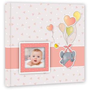 ZEP Babyalbum Pierre roze 32x32 cm 60 witte paginas