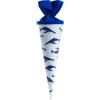 Schoolkegel 35 cm blauwe vinvis