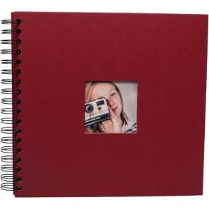 Spiraalalbum Khari rosso geribbeld zwart paginas 24x25 cm