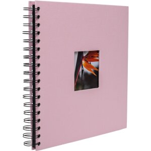 Spiraalalbum Khari flamingo geribbeld zwart paginas 24x25 cm