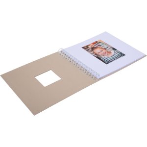 Spiraal Album Khari taupe metallic wit paginas 24x25 cm