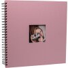 Spiraal album Khari rose geribbeld zwarte paginas 33x33 cm