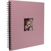 Spiraal album Khari rose geribbeld zwarte paginas 33x33 cm