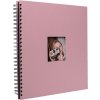 Spiraal album Khari rose geribbeld zwarte paginas 33x33 cm