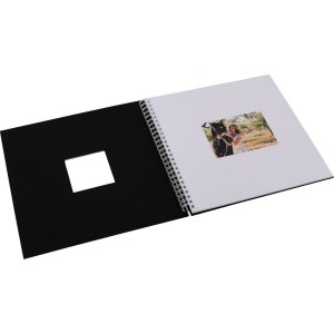 Spiraal album Khari zwart mat wit paginas 33x33 cm