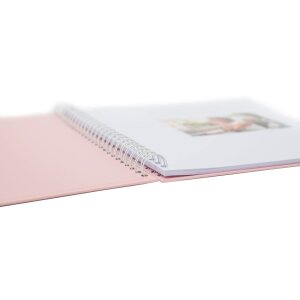 Spiraalalbum Khari flamingo geribbeld wit blad 33x33 cm