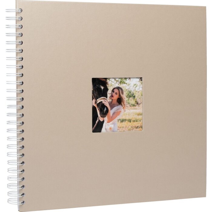 Spiraal Album Khari taupe metallic wit paginas 33x33 cm