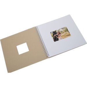 Spiraal Album Khari taupe metallic wit paginas 33x33 cm