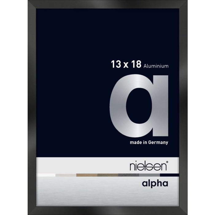 Nielsen Aluminium fotolijst Alpha 13x18 cm geanodiseerd zwart glanzend