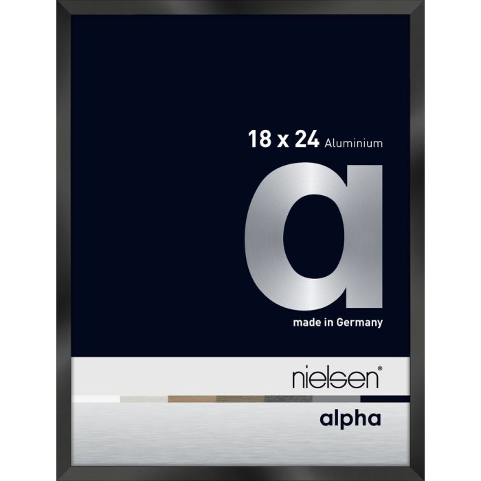 Nielsen Aluminium fotolijst Alpha 18x24 cm geanodiseerd zwart glanzend