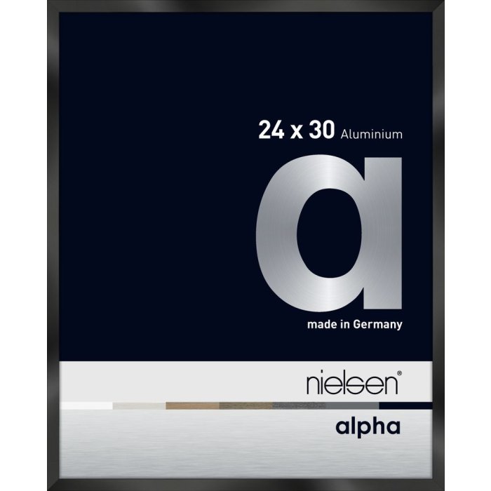 Nielsen Aluminium fotolijst Alpha 24x30 cm geanodiseerd zwart glanzend