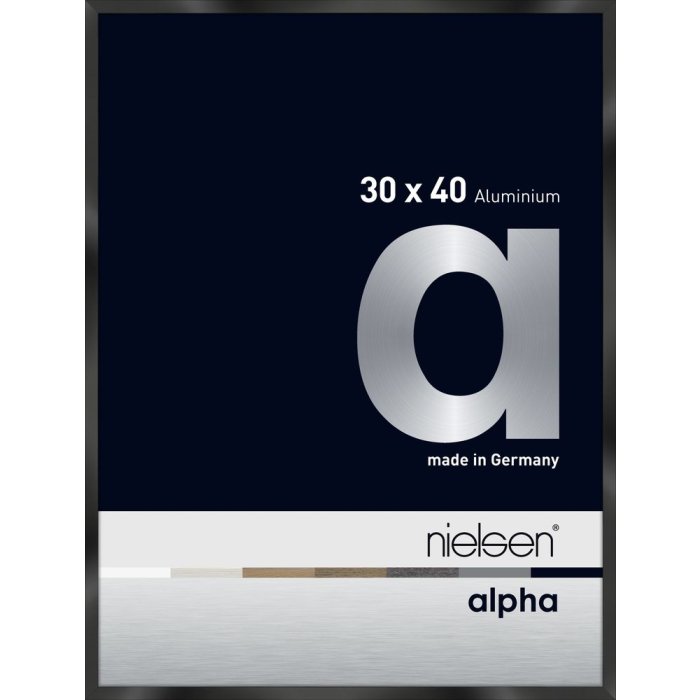 Nielsen Aluminium fotolijst Alpha 30x40 cm geanodiseerd zwart glanzend