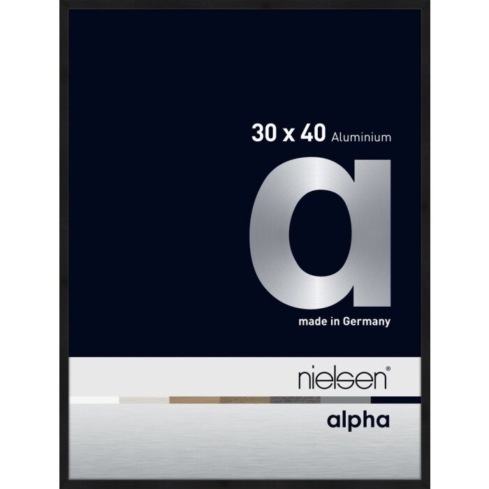 Nielsen Aluminium fotolijst Alpha 30x40 cm geanodiseerd zwart mat