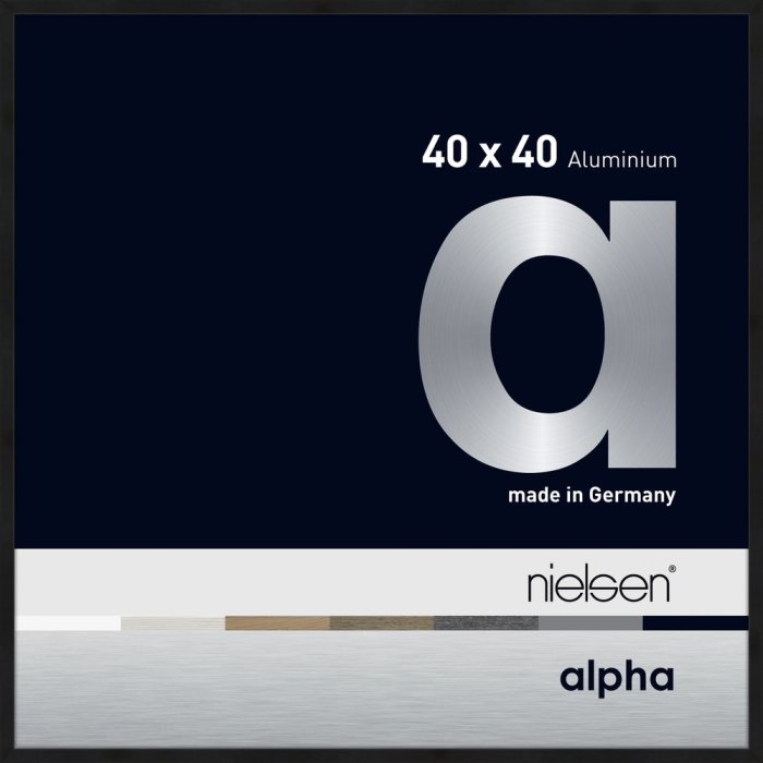 Nielsen Aluminium fotolijst Alpha 40x40 cm geanodiseerd zwart mat