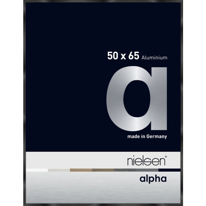 Nielsen Aluminium fotolijst Alpha 50x65 cm geanodiseerd zwart glanzend