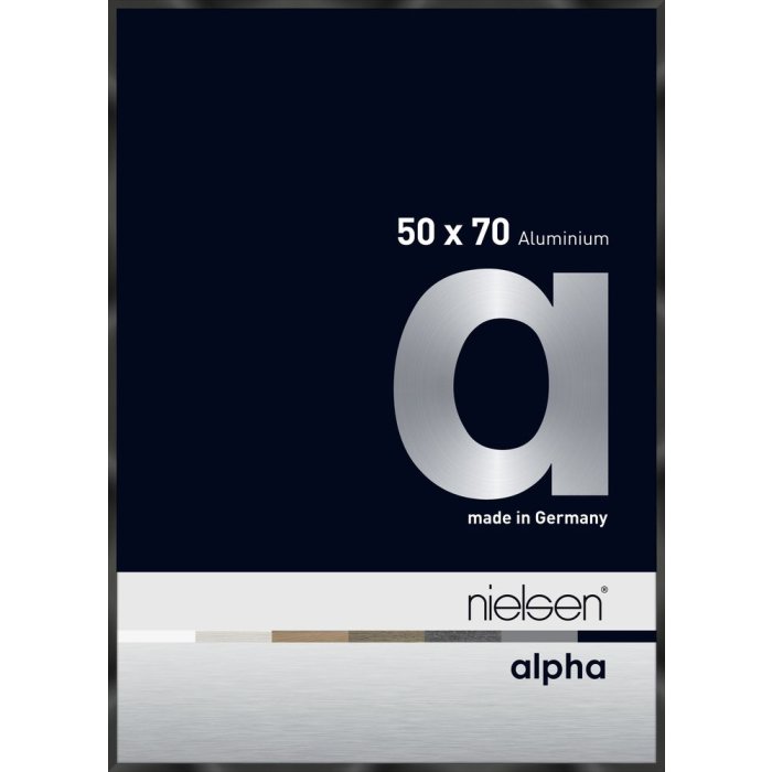 Nielsen Aluminium fotolijst Alpha 50x70 cm geanodiseerd zwart glanzend