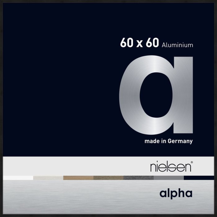 Nielsen Aluminium fotolijst Alpha 60x60 cm geanodiseerd zwart mat