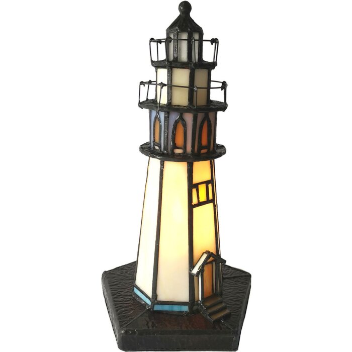 Tafellamp Tiffany Lighthouse Ø 12x28 cm E14-max 1x25W LumiLamp 5LL-6053