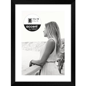 Accent houten fotolijst Aura 13x18 cm zwart