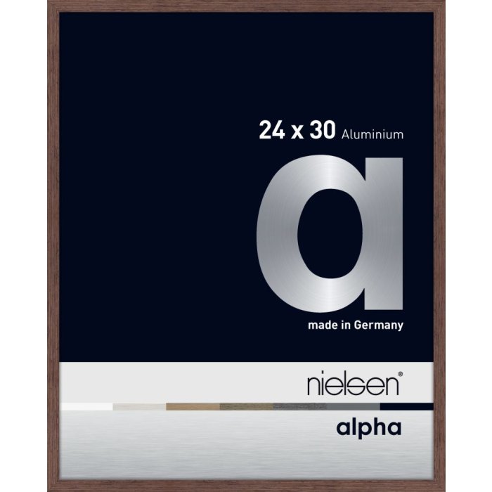 Nielsen Aluminium fotolijst Alpha tcsc 24x30 cm wengé licht