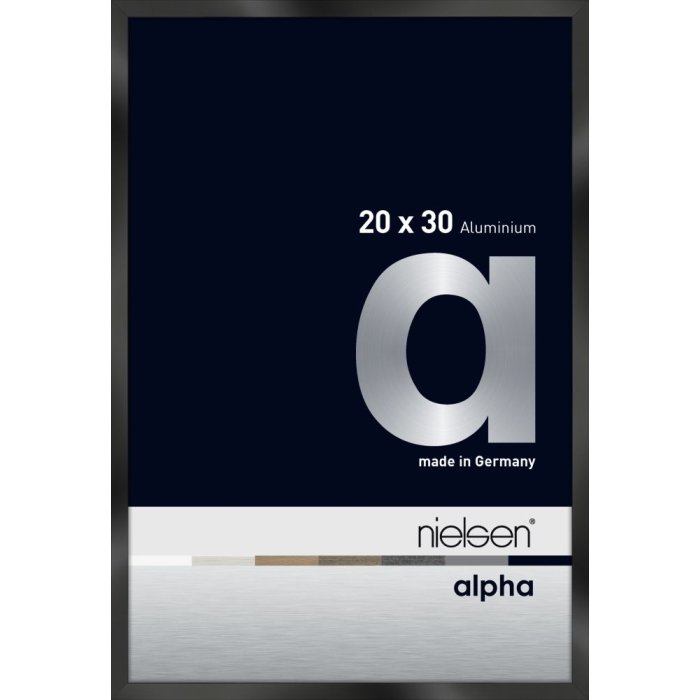 Nielsen Aluminium fotolijst Alpha tcsc 20x30 cm geanodiseerd zwart glanzend