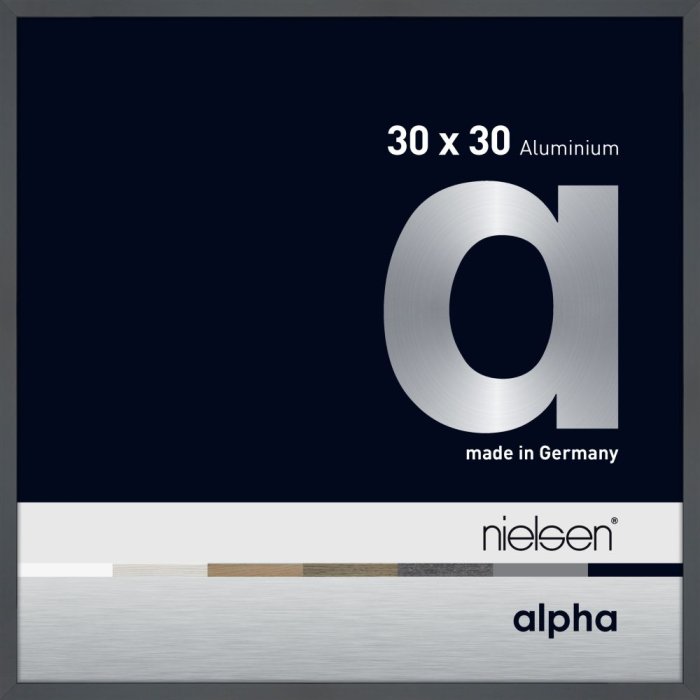 Nielsen Aluminium fotolijst Alpha tcsc 30x30 cm donkergrijs glanzend