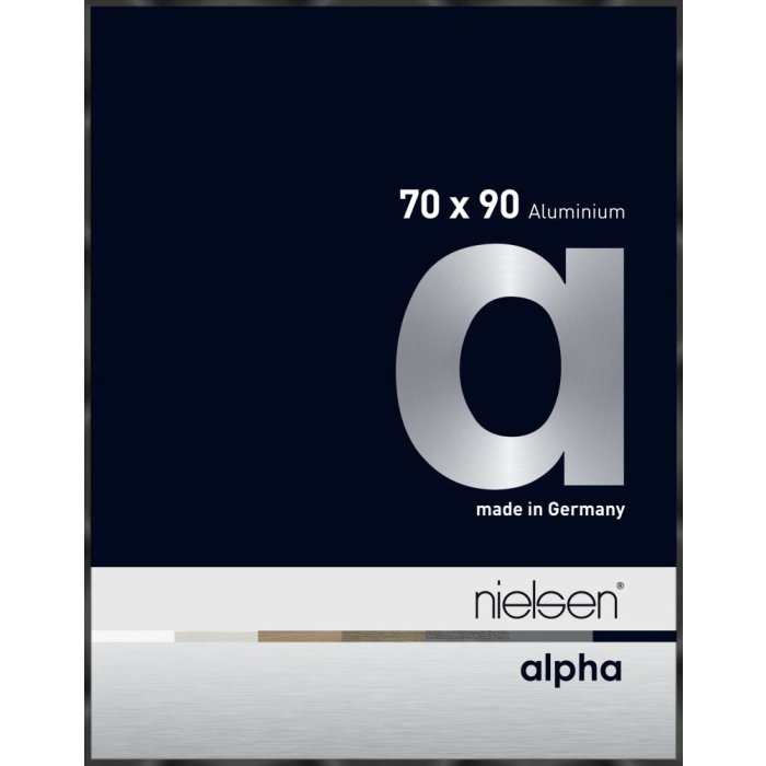 Nielsen Aluminium fotolijst Alpha tcsc 70x90 cm geanodiseerd zwart glanzend