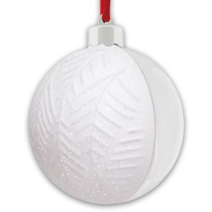 Foto Sneeuwbol 10x10 cm Kerstboom Hanger Wit