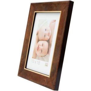 Houten lijst s46ea3 gouden rand 13x18 cm anti-reflecterend glas