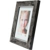 Houten lijst s46e zilveren rand 10x15 cm zwart antireflexglas