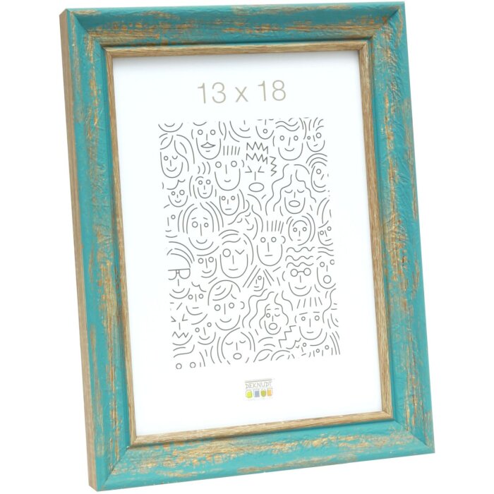 Houten lijst s46tg turquoise 10x15 cm