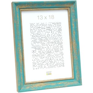 Houten lijst s46tg turquoise 13x18 cm