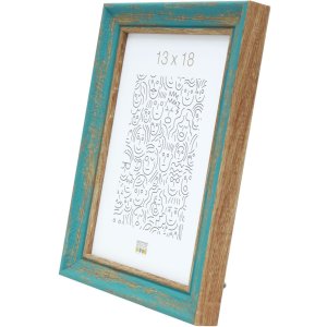 Houten lijst s46tg turquoise 13x18 cm