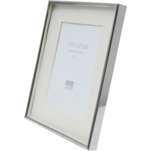 Fotolijst s57mp1 zilver glanzend 10x15 cm met passe-partout