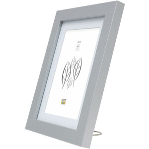 Houten lijst s66kd1 zilver 15x20 cm met passe-partout