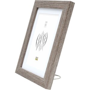 Houten lijst s66kh3 bruin-grijs 15x20 cm met passe-partout