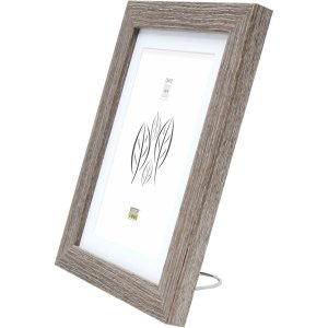 Houten lijst s66kh3 bruin-grijs 20x25 cm met passe-partout