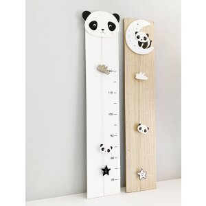 Groeimeter in Wit met Panda 17x81 cm