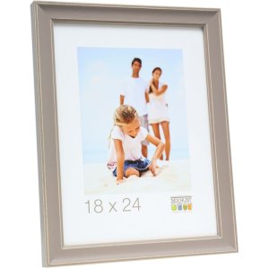 Houten fotolijst 10x15 cm lona in beige