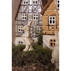 Decoratie Konijn 4x4x11 cm wit 6pr3079w