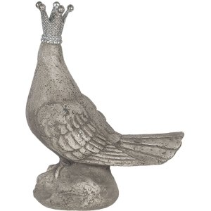 Decoratie Vogel 19x10x24 cm wit 6pr2868