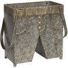 Plantenhouder broek (2 stuks) 28x15x30-50 - 23x12x24-43 cm grijs 6y4184