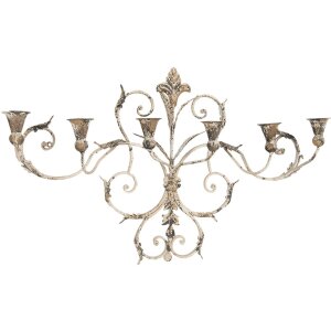 Wanddecoratie Kaarsenhouder 82x15x48 cm beige 50416