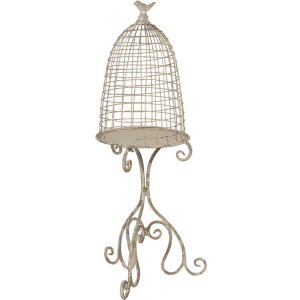 Decoratie Vogelkooi 36x31x91 cm creme 5y0811