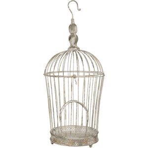 Decoratie Vogelkooi (set van 3) ø 36x81 - ø 31x72 - ø 26x44 cm wit 5y0722